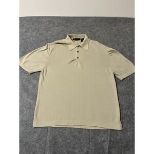 Principe Made in Italy Cream  Cotton Rayon Knit Short Sleeve Polo Shirt Size M